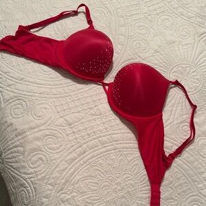 Victoria's Secret Red Bra with Rhinestones